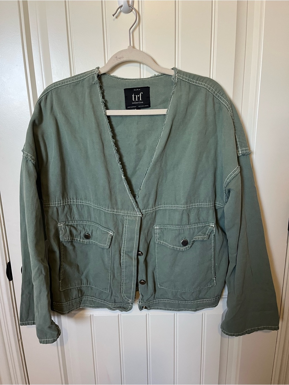 Zara TRF Sage Green Utility Jacket